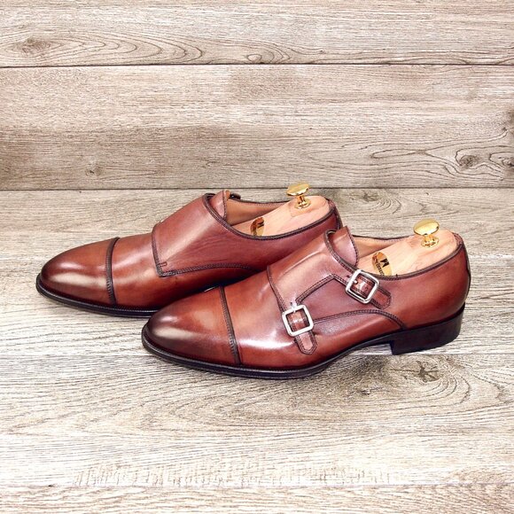* NIB * $450 Pastori DI BIANCO Remus US 9 M Italian Monkstrap t * add $15 Trees main image 5
